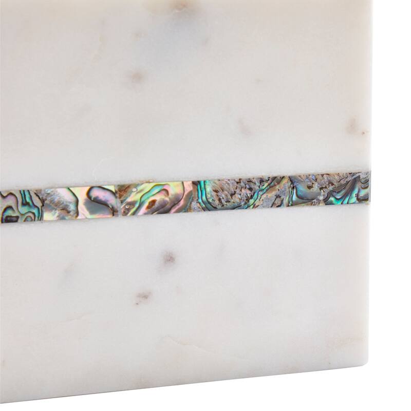Tabletops Gallery Future Lux 4PK Marble Mop Square Coaster Set - Brielle