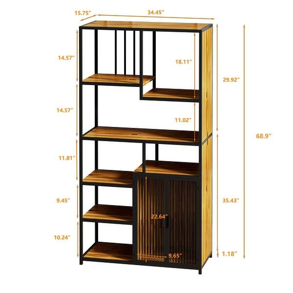 Multipurpose Bookshelf Storage Rack,with Enclosed Storage