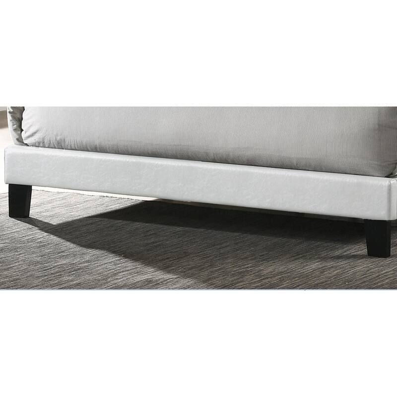 Best Quality Furniture Glam Faux Leather Buttontufted Panel Bed On