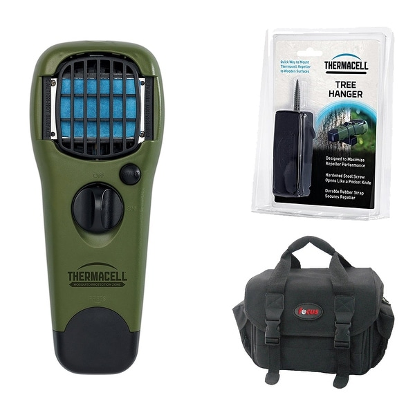 ThermaCELL Mosquito Repellent Device (Olive) and Tree Hanger, with Refills