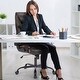 preview thumbnail 9 of 19, Ergonomic High Back Office Chair, Swivel Task Chair with Adjustable Flip-up Armrest, PU Leather Computer Desk Chairs with Wheels