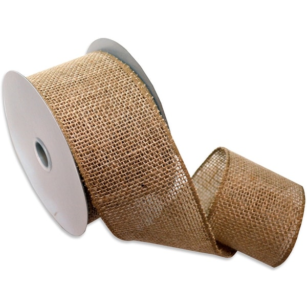 Burlap Wired Ribbin 2.5"X10yd-Natural