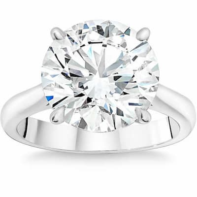 6 Ct Moissanite Solitaire Engagement Ring 10k White Gold (12mm stone)