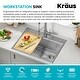 preview thumbnail 21 of 147, KRAUS Kore Workstation Drop-In Stainless Steel Kitchen Sink