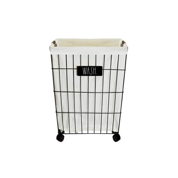 Rae Dunn Heavy Duty Laundry Hamper on Wheels WASH Bed Bath & Beyond