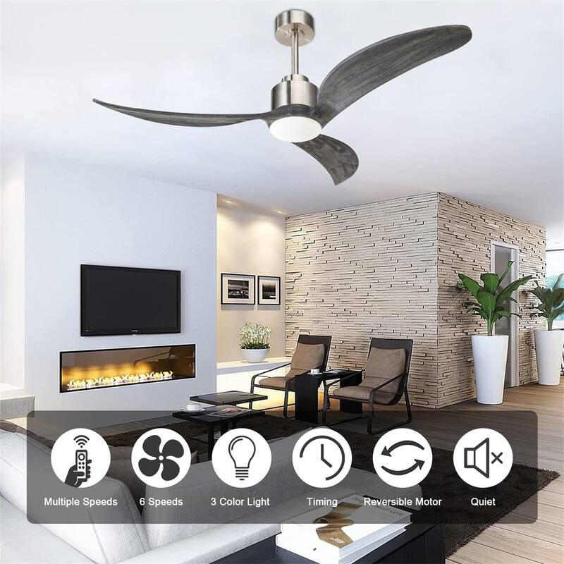 52" Ceiling Fan with LED Light and Remote Control