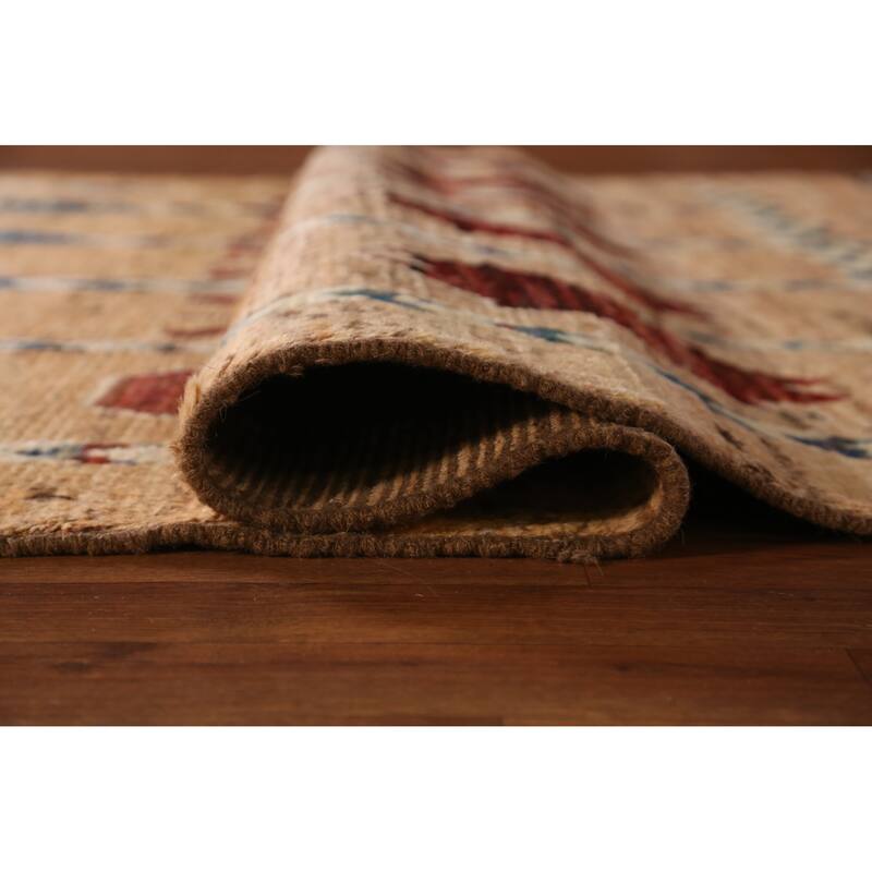 Geometric Tribal Moroccan Rug Hand-Knotted Multi-Color Wool Carpet - 6'9" x 9'7"