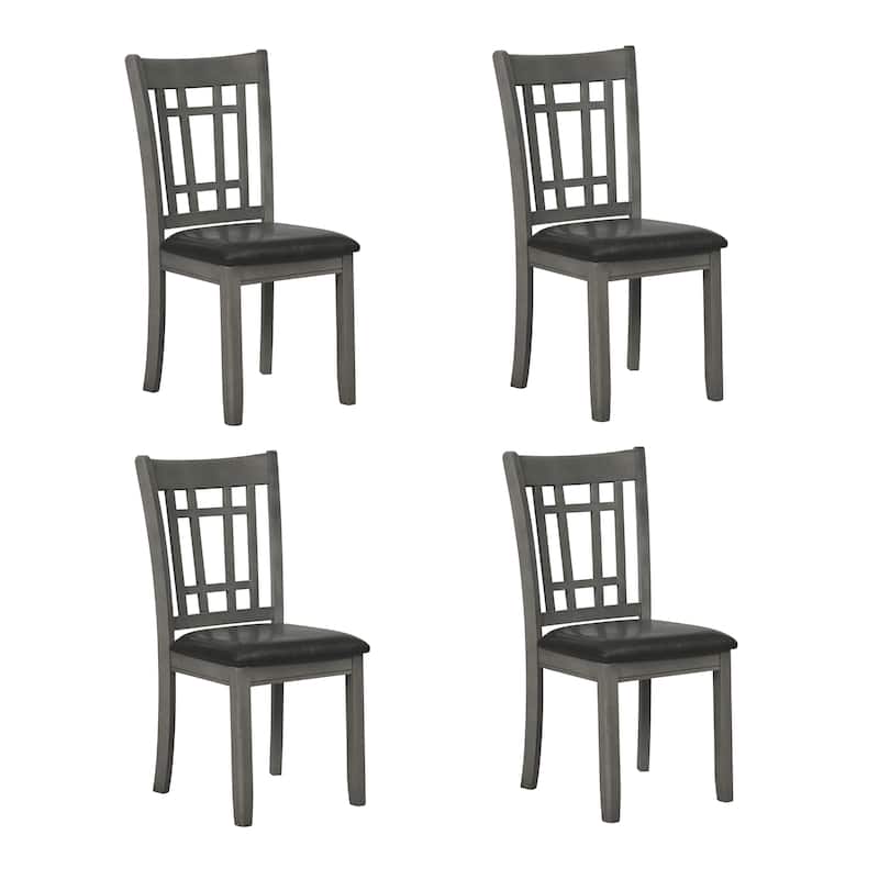 Portia Black and Medium Grey Padded Seat Dining Chairs (Set of 4)
