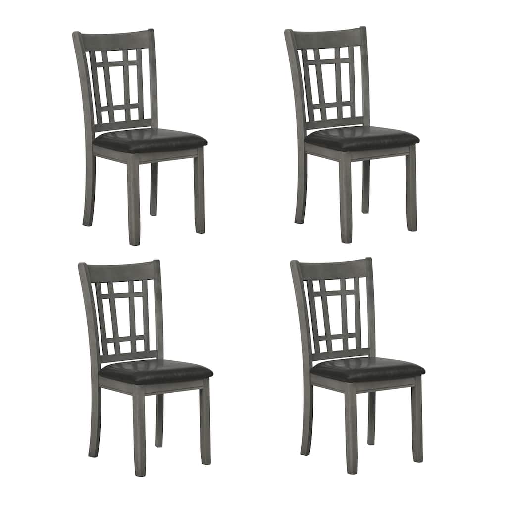 Portia Black and Medium Grey Padded Seat Dining Chairs (Set of 4)