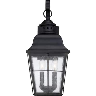 Millhouse 2-Light Outdoor Wall Lantern in Mystic Black