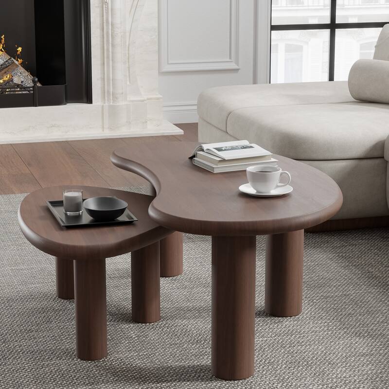 Scandinavian Solid Wood Nesting Coffee Tables - Nested Design - 48*25