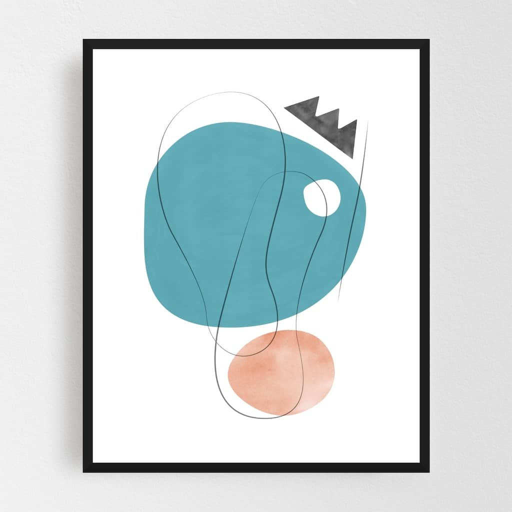 Abstract Mid-century Modern Minimal Framed Wall Art Print