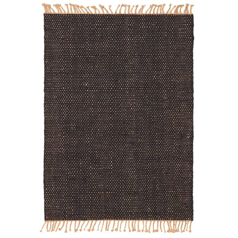 ECARPETGALLERY Flat-Weave Palas Denizli Black Jute Rug - 5'2 x 7'6