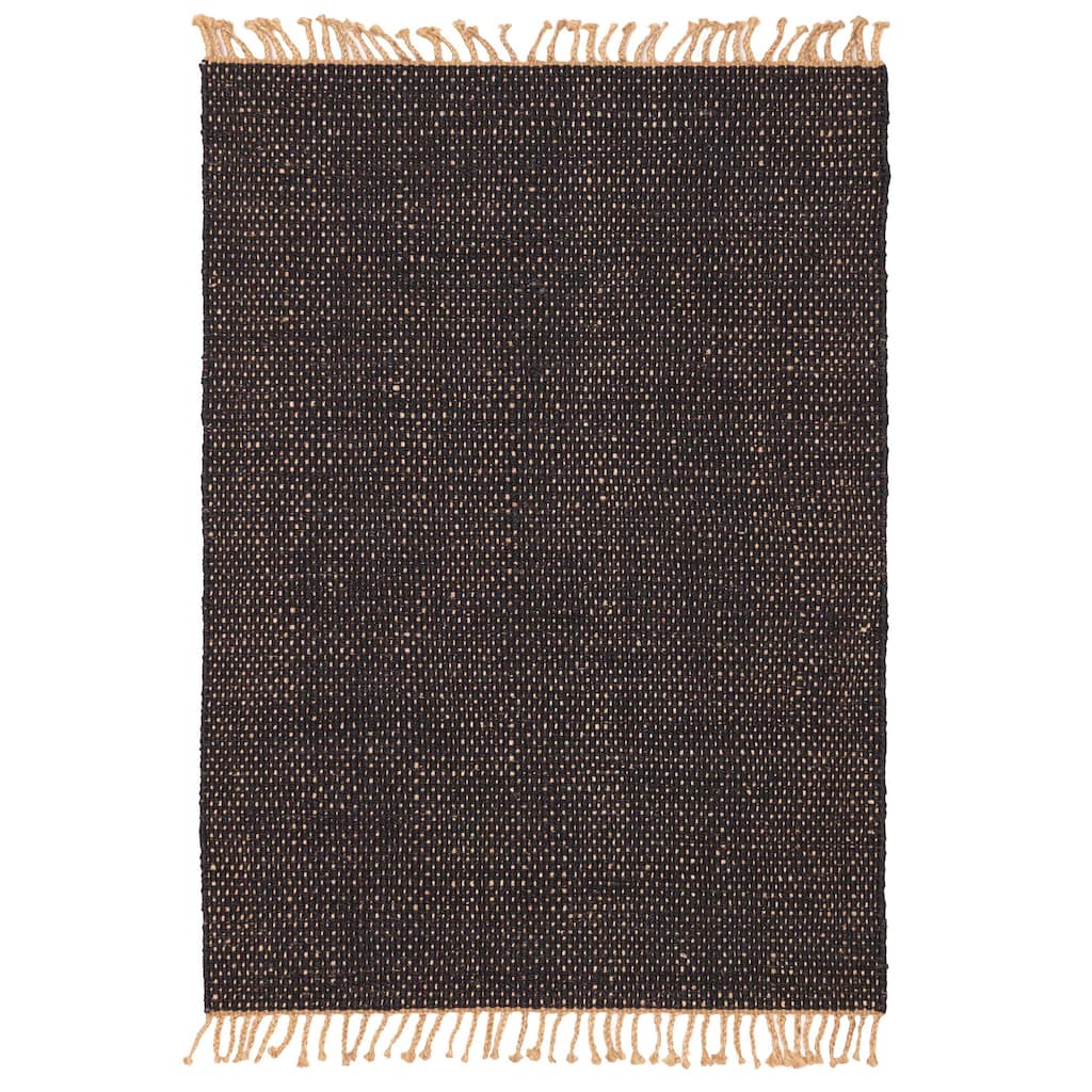 ECARPETGALLERY Flat-Weave Palas Denizli Black Jute Rug - 5'2 x 7'6