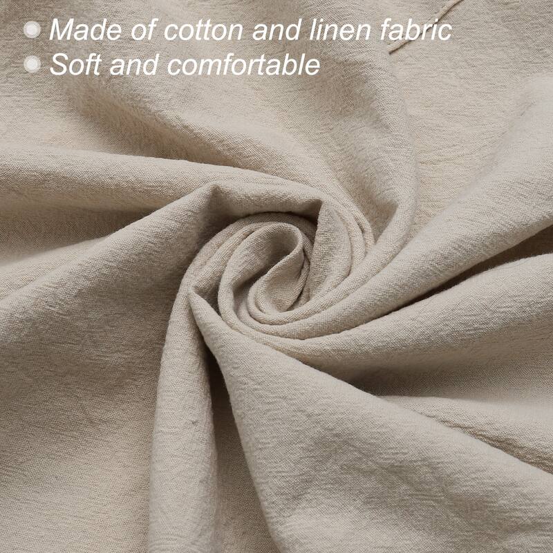 Cotton Linen Aprons Cross Back Pinafore Work Dress with Pockets - 43.3 inch