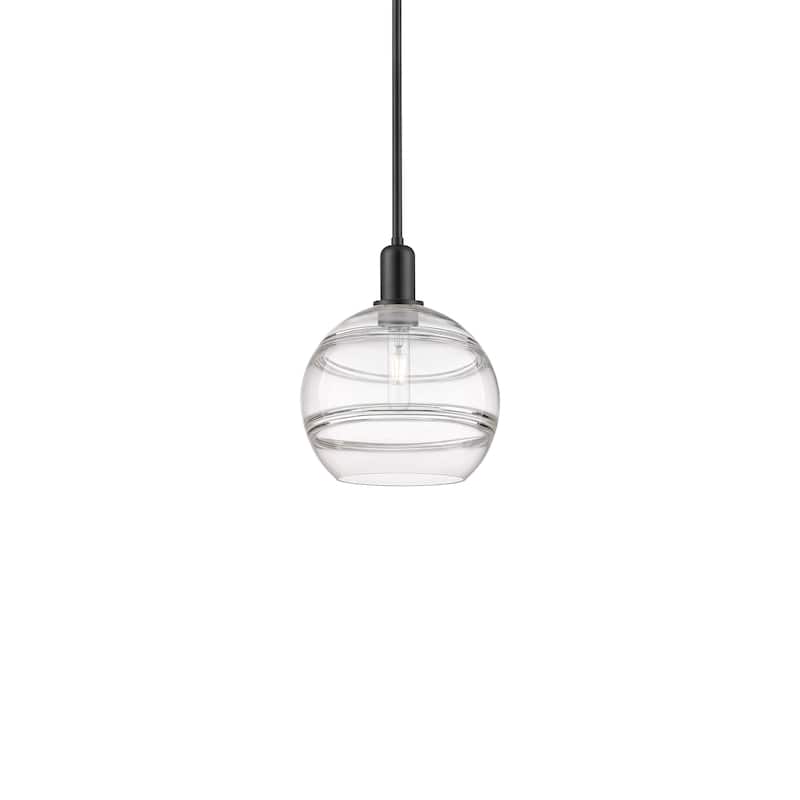Innovations Lighting 716-1S-13-10 Rochester Pendant Rochester 10" Wide - Matte Black / Clear