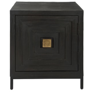 Geometric Cabinet End Table - 25.5" - Black
