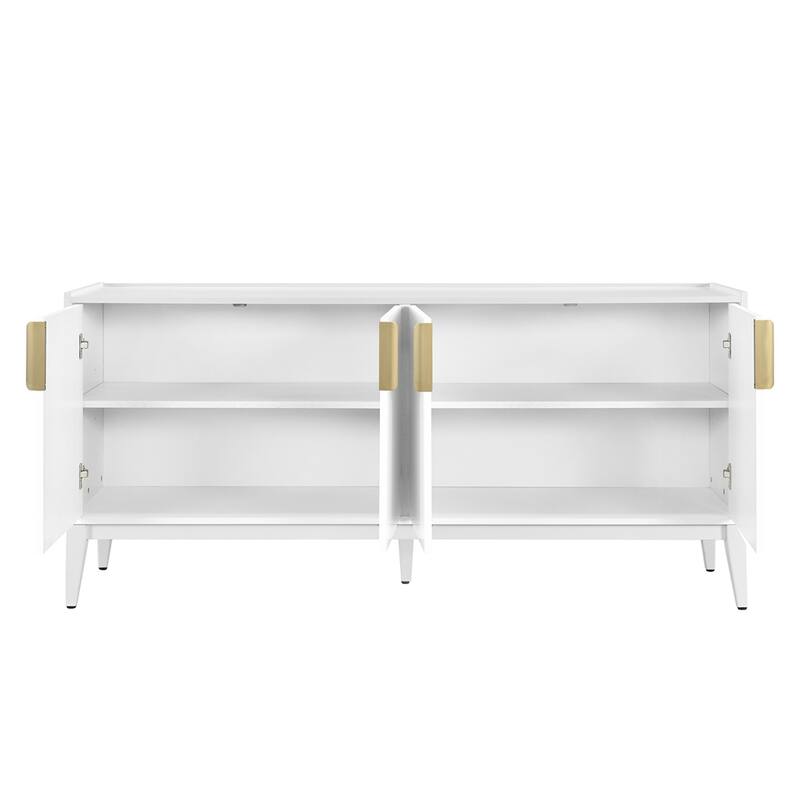 Storage Cabinet Sideboard Wooden Cabinet w/ 4 Doors，Adjustable Shelf