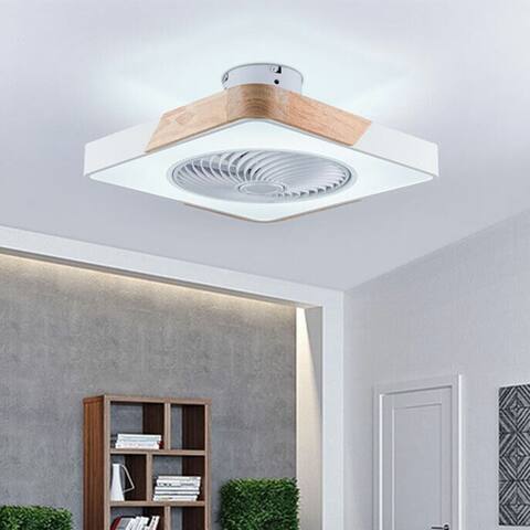 22'' Enclosed Low Profile Dimmable Ceiling Fan With Light