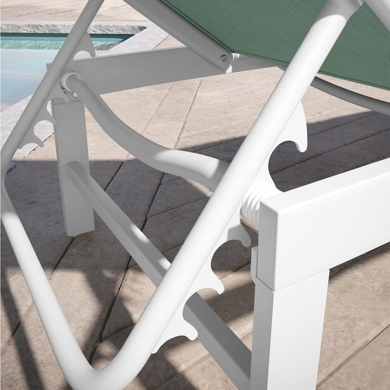 Pellebant Outdoor Aluminum Patio Chaise Lounge Chair Adjustable