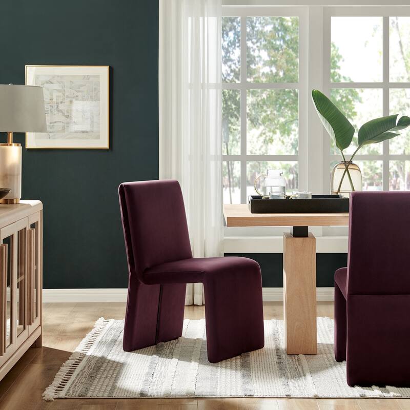 Emory Fabric Upholstered Dining Side Chair by Modway - Mulberry