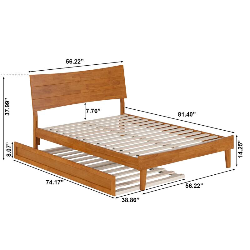 Phoenix Wood Platform Bed with Trundle
