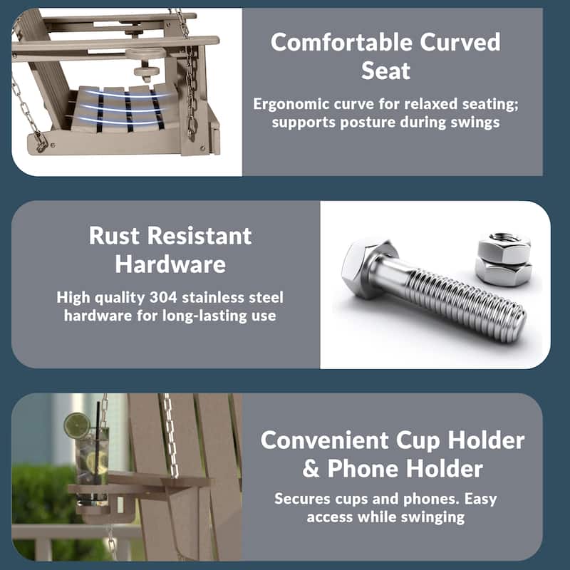 Hanniford Poly Adirondack 50 Inch Porch Swing