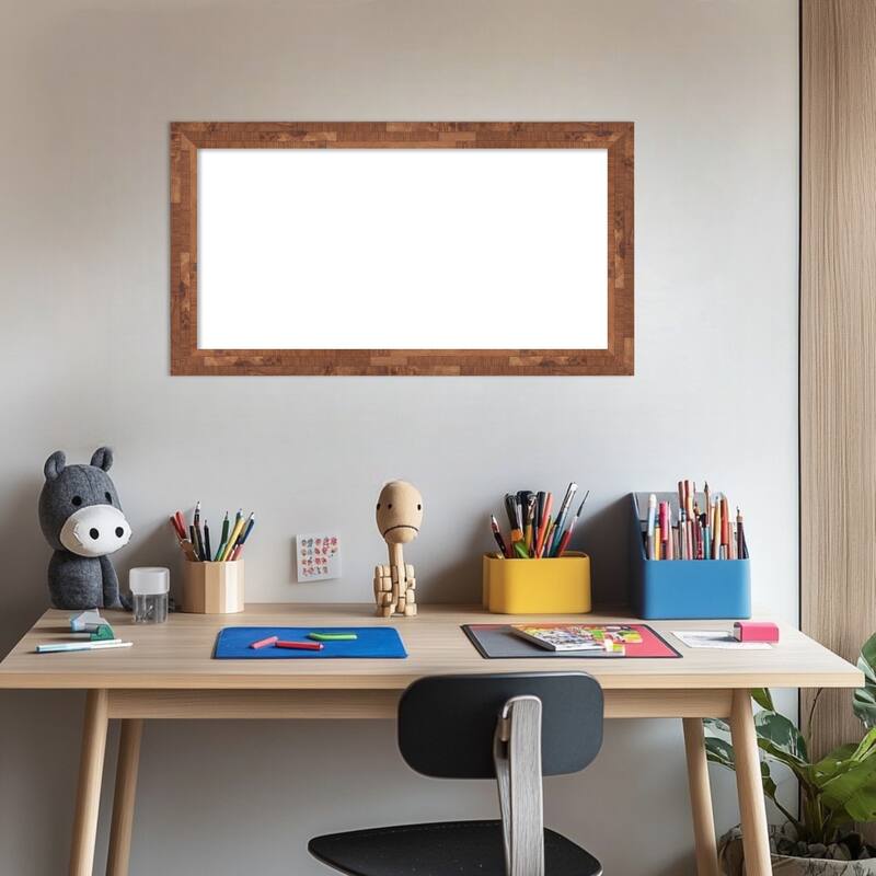 Amanti Art Fresco Dark Walnut Framed Dry Erase Magnetic Board