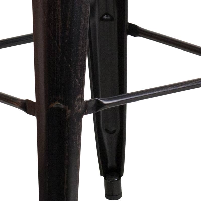 4 Pack 30" High Backless Metal Indoor-Outdoor Barstool with Square Seat