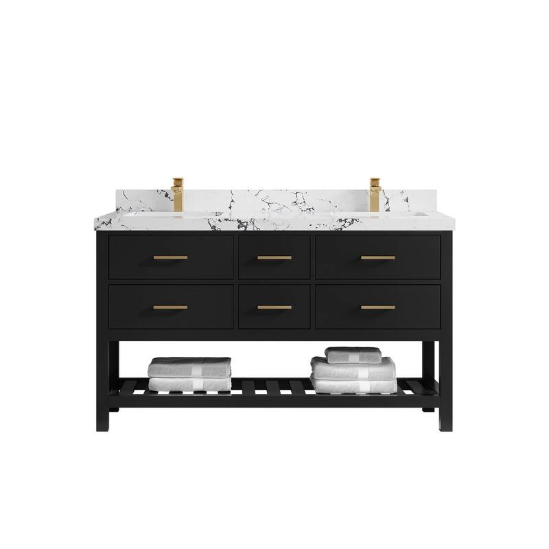 Willow Collections 60 in. W x 22 in. D Parker Double Sink Bathroom Vanity with Countertop
