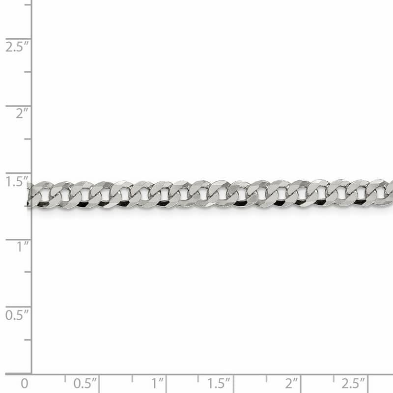 Curata 925 Sterling Silver 4.5mm Beveled Curb Chain Necklace for Men