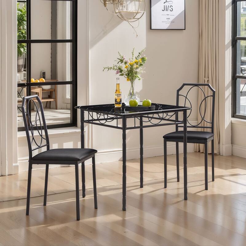 Javlergo 3/5 Piece Dining Table Set for 2/4, Dinette with Chairs for Kitchen, Breakfast Nook