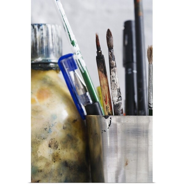 "Paintbrushes in jar" Poster Print