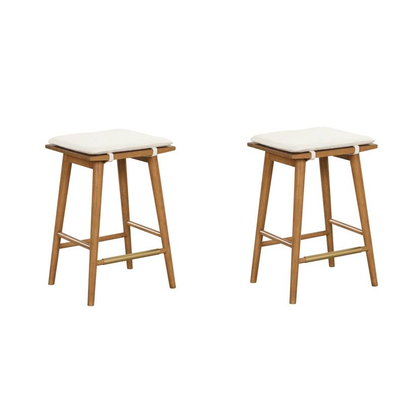 Barker Boucle Upholstered Barstool, Backless Counter Height Stool with Cushion