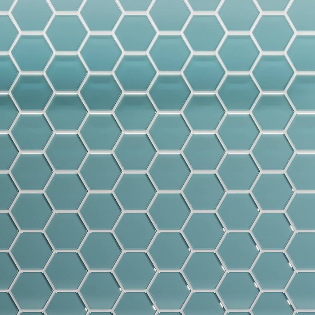 3" Beehive 10.25 in. x 11.75 in. Hexagon Glass Mesh-Mounted Mosaic Tile