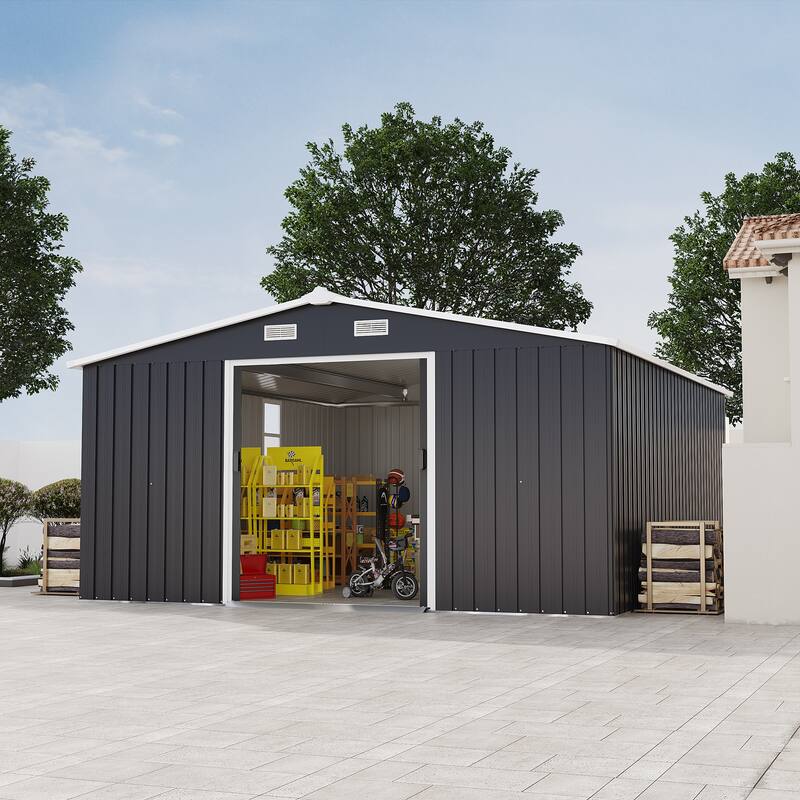 10*12ft 0.25mm Steel Plate, Surface Protective Film, Two Daylight Windows, Two Colors Can Be Freely Selected Storage Sheds