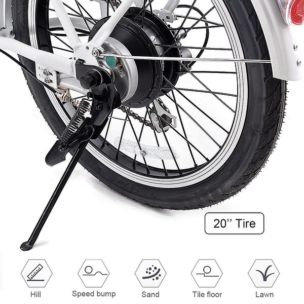 goplus 250w 36v folding electric mountain bicycle ebike speed lithium battery