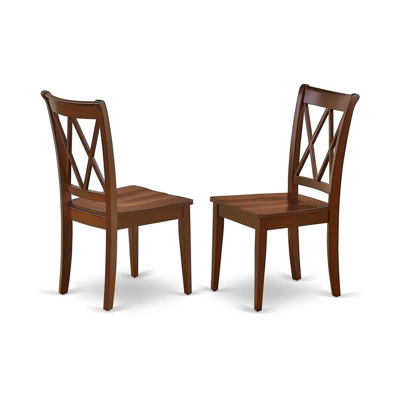 HomeStock 5-Piece Mahogany Finish Solid Wood Top Dining table with 4 Chairs with Drop Leaf Lattice Back