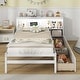 preview thumbnail 5 of 18, Costway Twin Size Bed Frame with LED Light & Power Outlet Bookcase