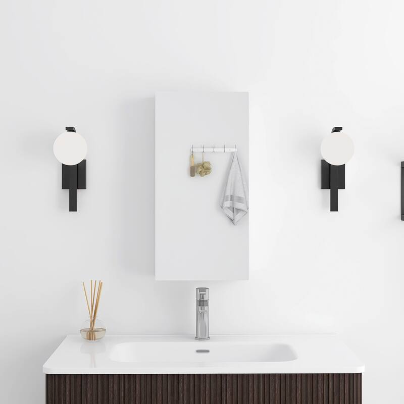 Rectangular Aluminum Medicine Cabinet with Mirror - 12" x 24" - Silver