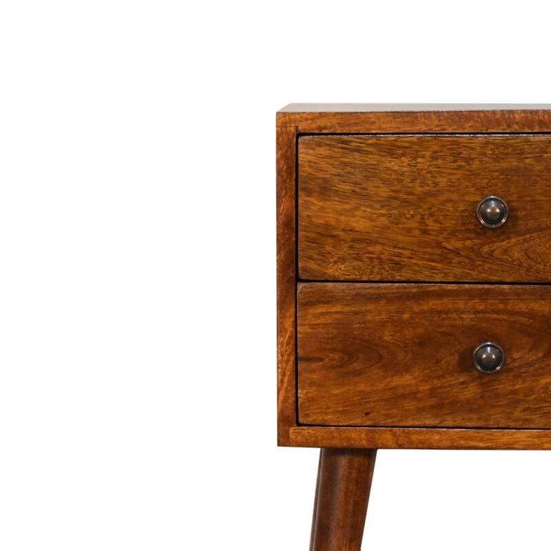 Contemporary Design 2 Drawer Nightstand,Durable And Sturdy