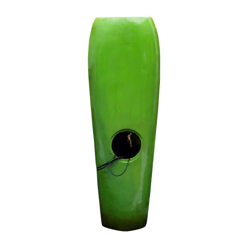 38.7-Inch H Outdoor Vase Water Fountain w/LED Light for Yard Art Decor