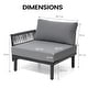 preview thumbnail 22 of 28, Outdoor Patio Aluminum PE Rattan Free Combination Sectional Sofa Conversation Seating Set