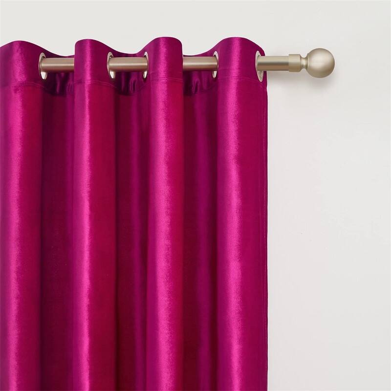 Hot Pink Velvet Blackout 84" Grommet