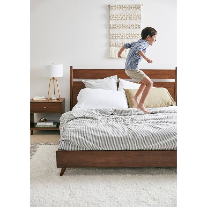 Ludwig Brown Wood King Panel Bed