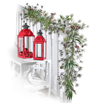 6' X 12" Bristle With Berry Garland