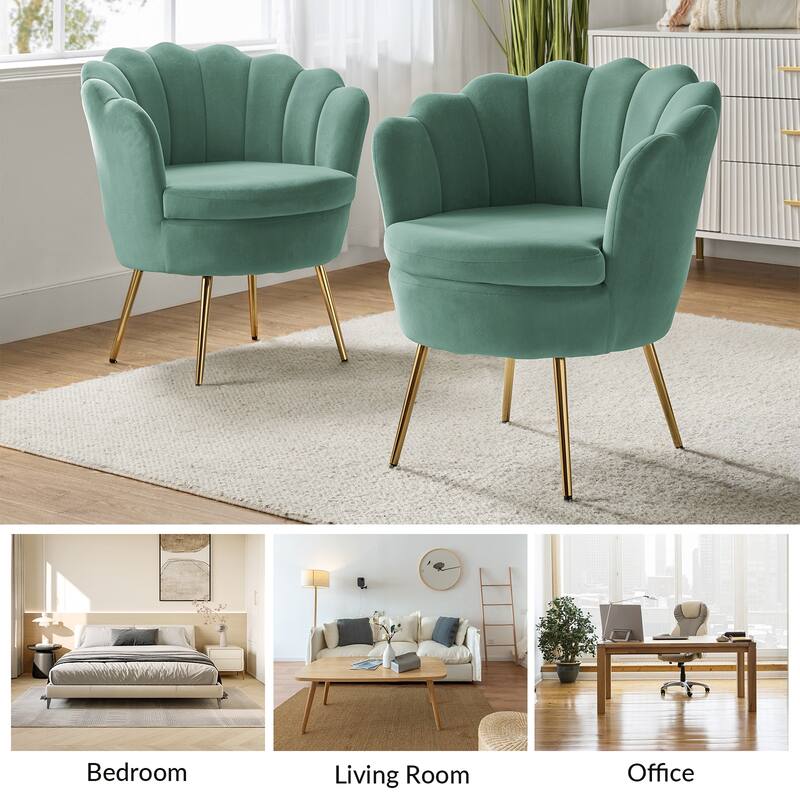 Xabier Cute Modern Upholstered Barrel Chair Accent Chair with Tufted Back by HULALA HOME