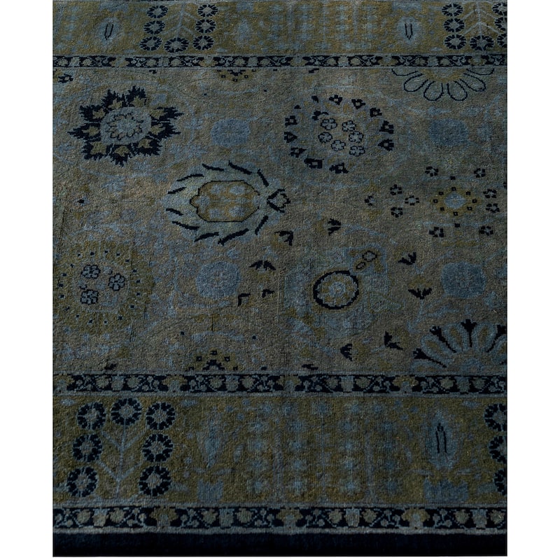 Overdyed One-of-a-Kind Hand-Knotted Runner Rug - Gray - 2' 8" x 12' 0"