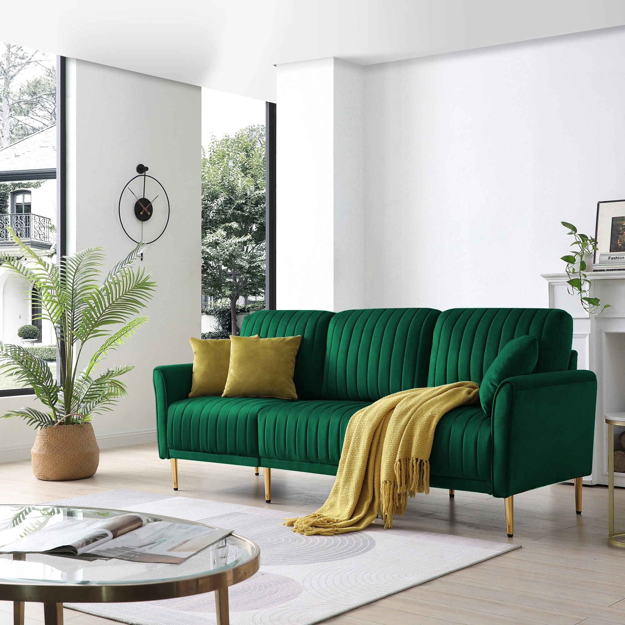 Round arm couch sale