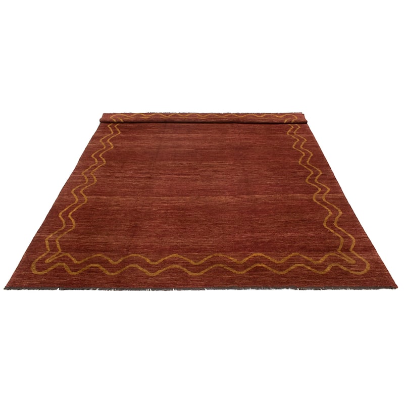 ECARPETGALLERY Hand-knotted Finest Peshawar Ziegler Red Wool Rug - 9'11 x 13'7